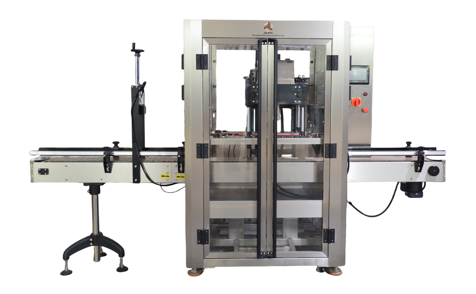 Automatic pressing and snap-on capping machine for container lines